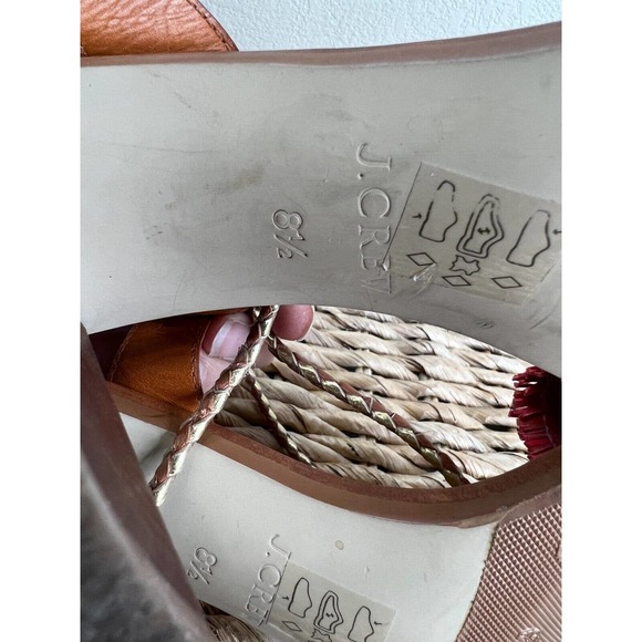 J.‎ Crew Women's Raffia Ankle-Tie High Heel Sandals Bohemian Fringe Boho 8.5 - Picture 10 of 14